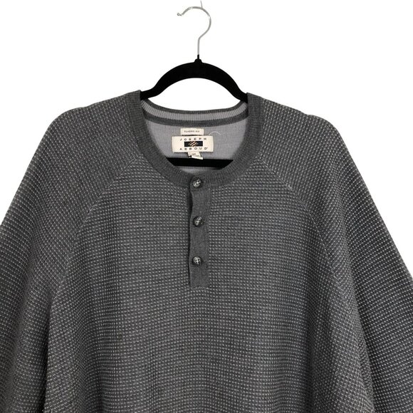 Joseph Abboud Sweaters 3X Classic Fit Gray Henley Merino Wool Blend Mens - Picture 3 of 8